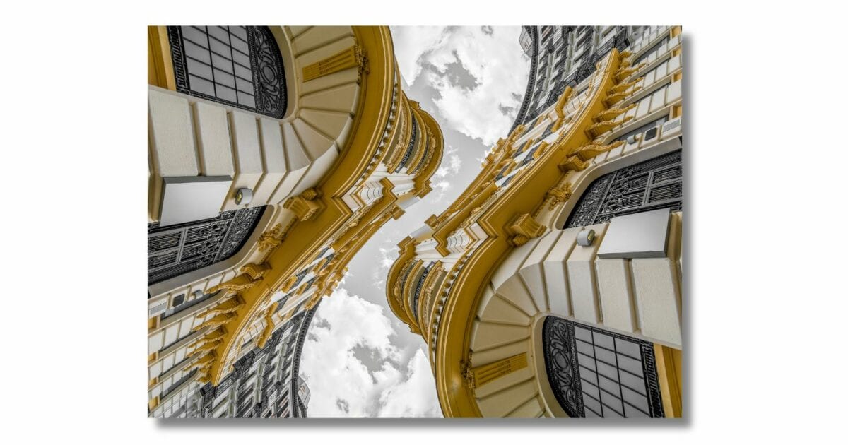 Photography Ideas: A Striking Black And White Photo Capturing The Architectural Beauty Of A Building.