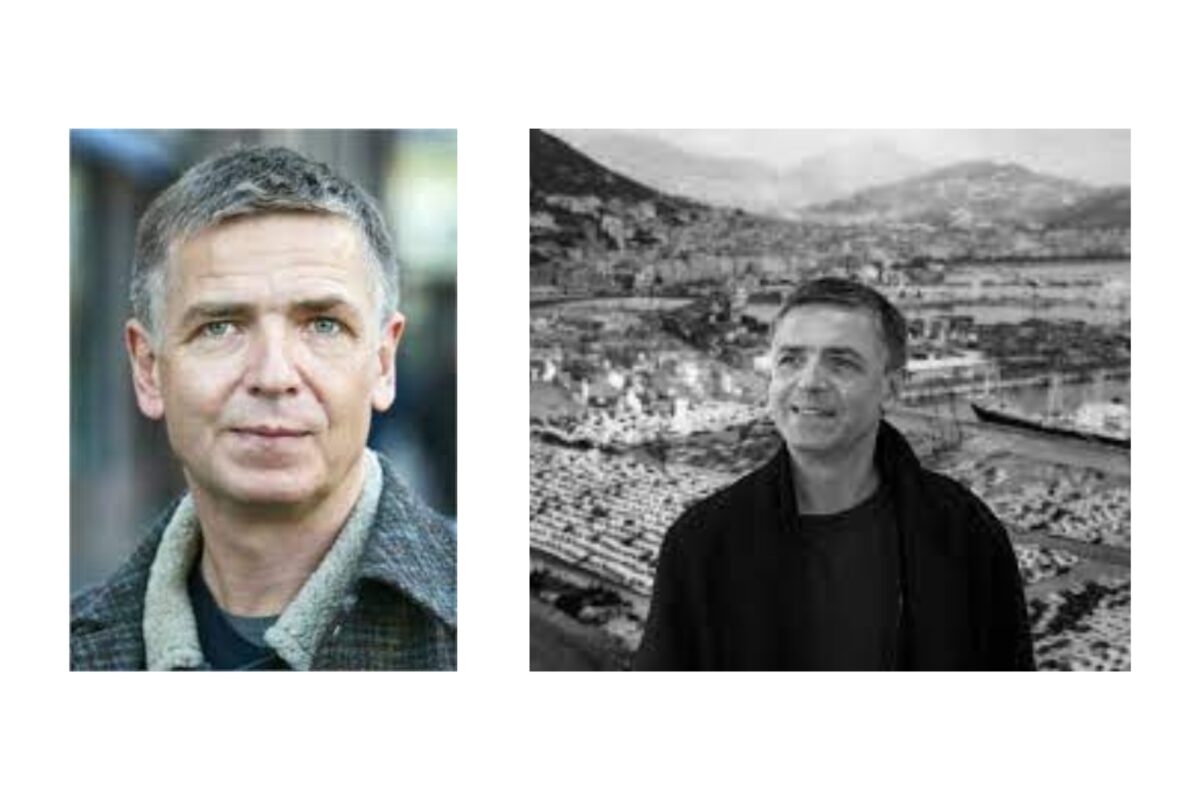 Two Black And White Photos Capturing The Artistic Essence Of Two Men.