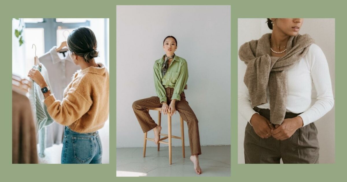 Three Pictures Of A Woman In Stylish Attire And A Chic Scarf, Perfect To Inspire Your Next Photoshoot Outfit.