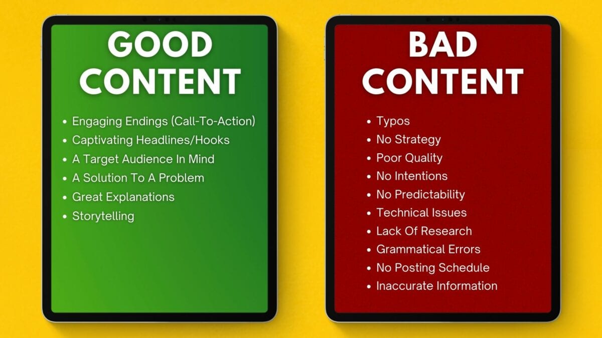 Good Vs. Bad Content