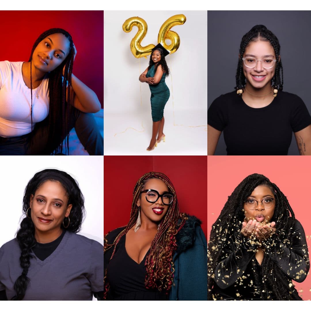 A Collage Of Women Posing For A Photo.