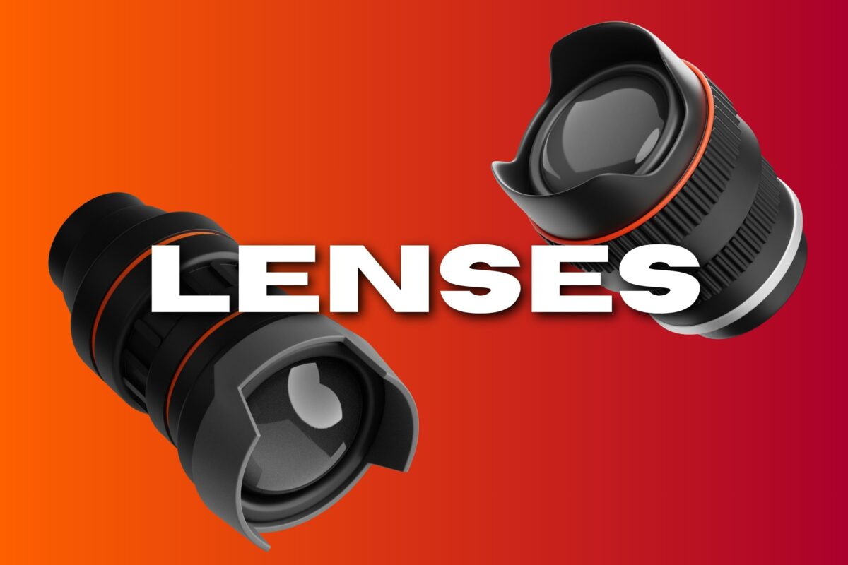 Two Photography Equipment Lenses With The Words Lenses On Them.
